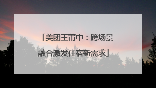 美团王莆中：跨场景融合激发住宿新需求